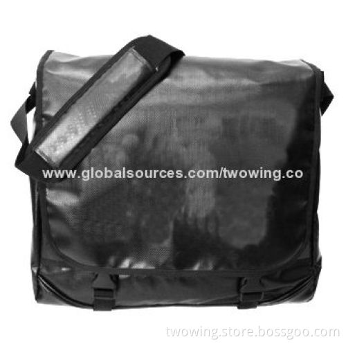 Messenger bag with tarpaulin PVC fabric and REACH standard